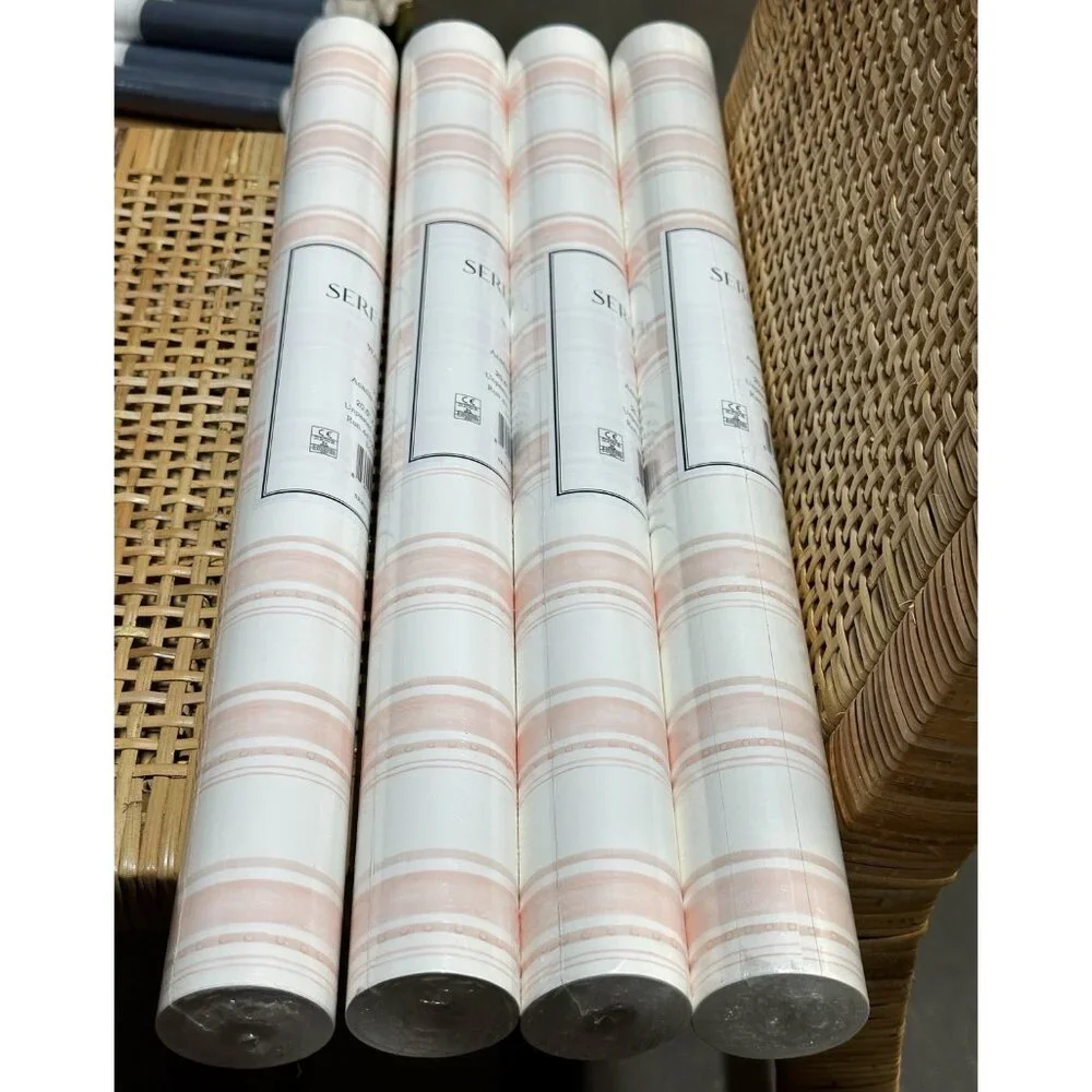 NEW Serena & Lily Acadia Stripe Wallpaper-Pink Sand